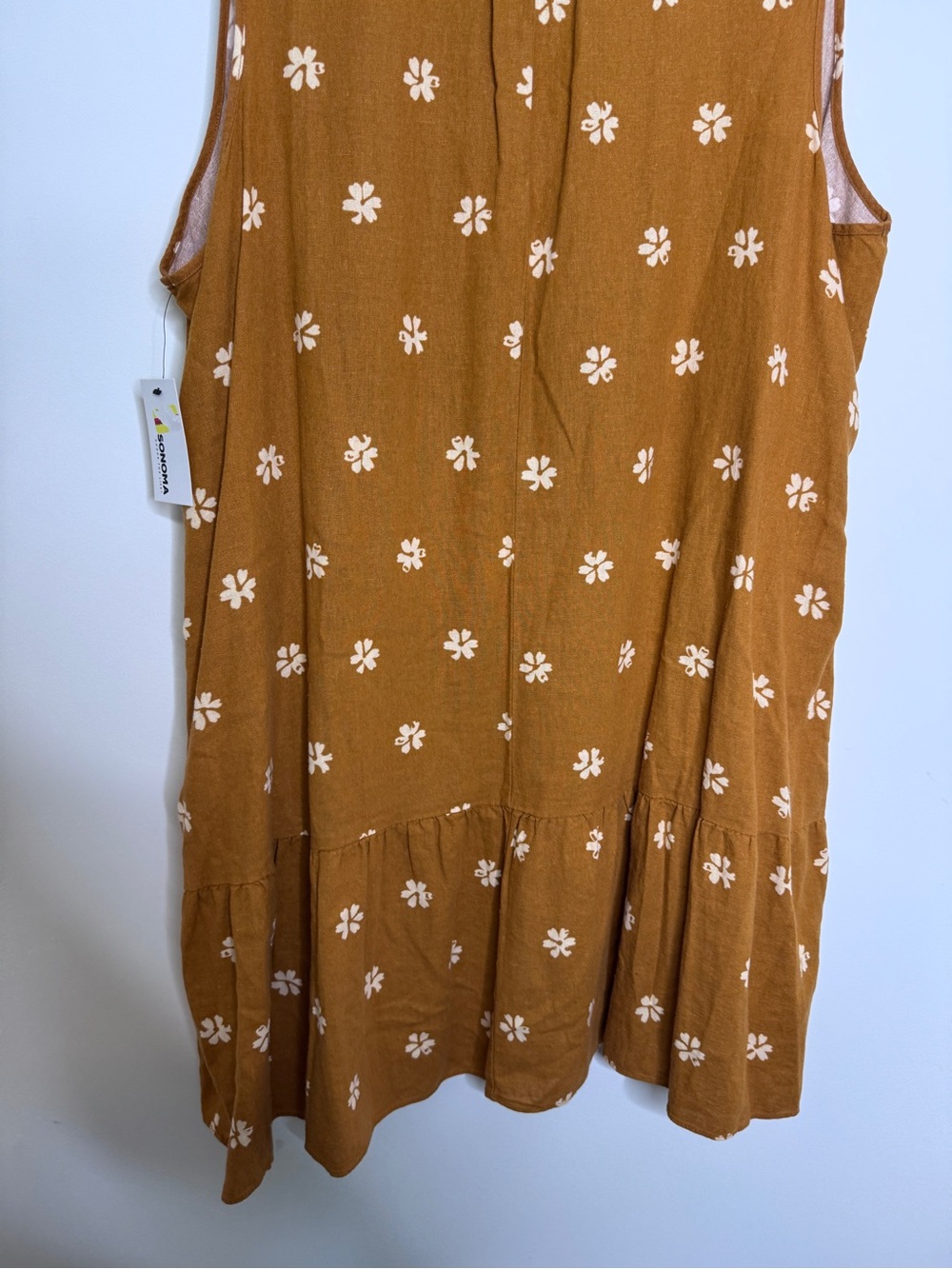 Sonoma Mustard Floral Tiered Midi Dress - Picture 7 of 7